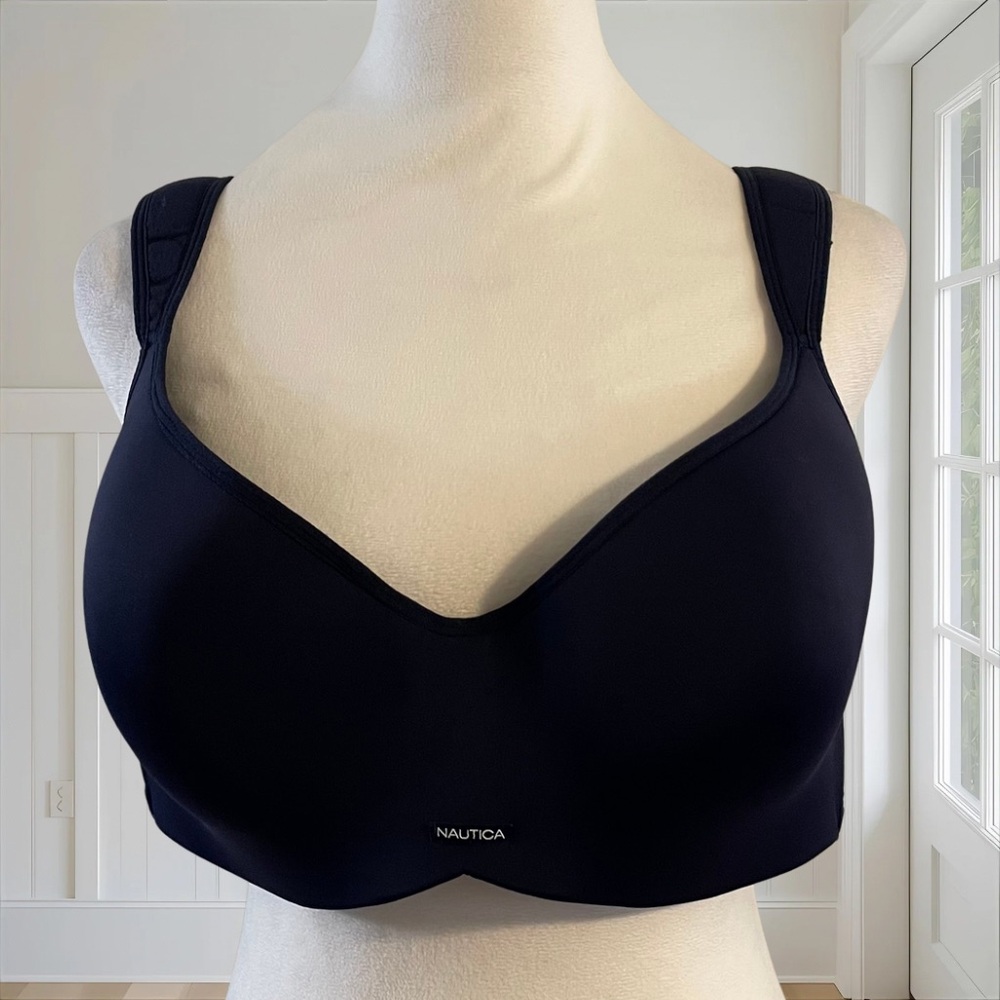 NWOT Nautica Navy Blue Underwire T-shirt Bra 40D Adjustable Straps Lightly Lined - Picture 2 of 10